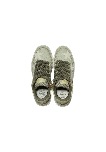 KAALIXTO--Retro Star Sneakers-West Lake Longjing Tea - Unisex