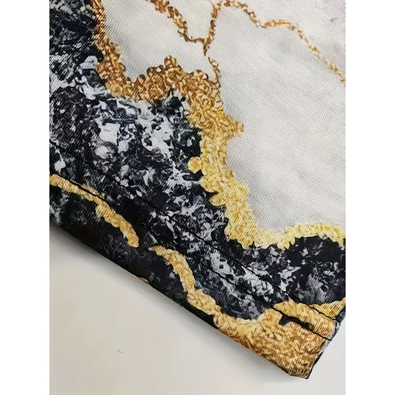 Women's Marble Cat Graphic Print Round Neck Short Sleeve Tee Shirts Summer Tops