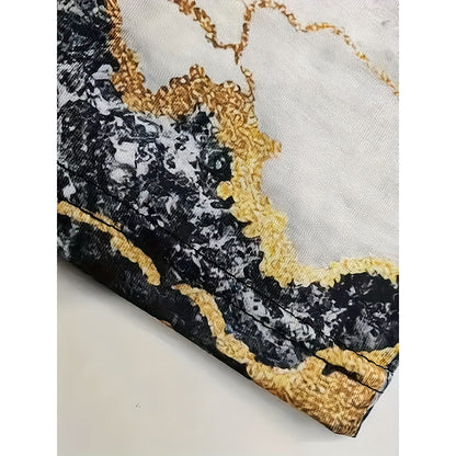 Women's Marble Cat Graphic Print Round Neck Short Sleeve Tee Shirts Summer Tops